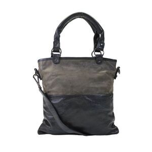 Fredi Alynn Women's Zip Closure Textured Leather Crossbody Handbag Black Size M